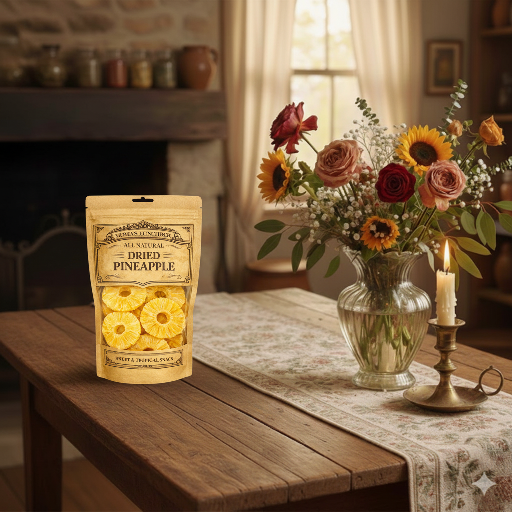 Realistic Dried Pineapple Product Photo